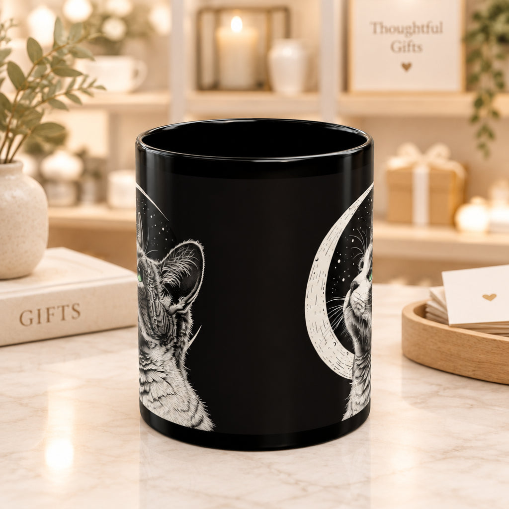 Crescent Moon Cat Mug