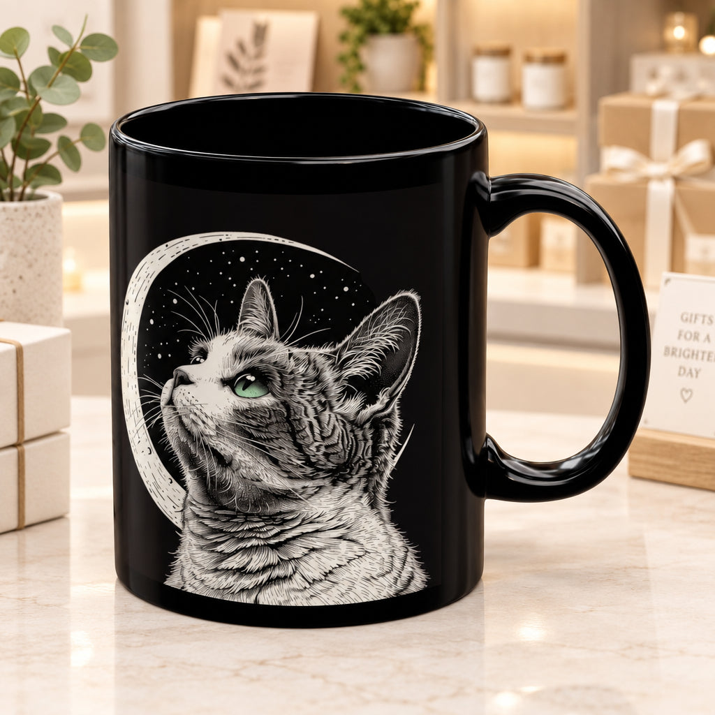 Crescent Moon Cat Mug
