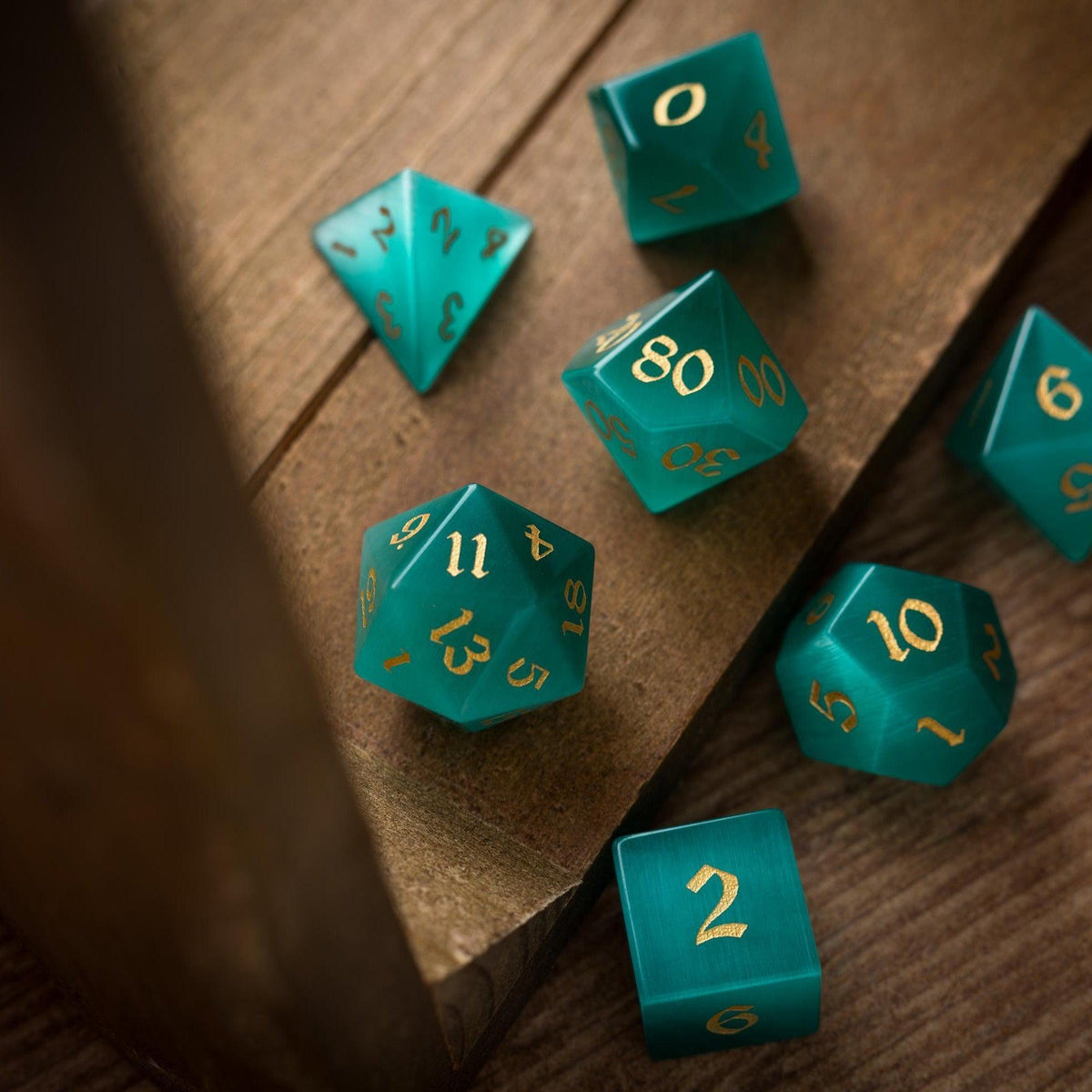 Aquamarine Cat’s Eye Dice