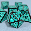 Black with Teal Ink Dice